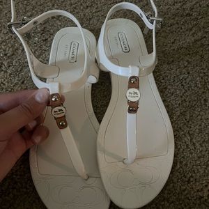 White COACH sandals